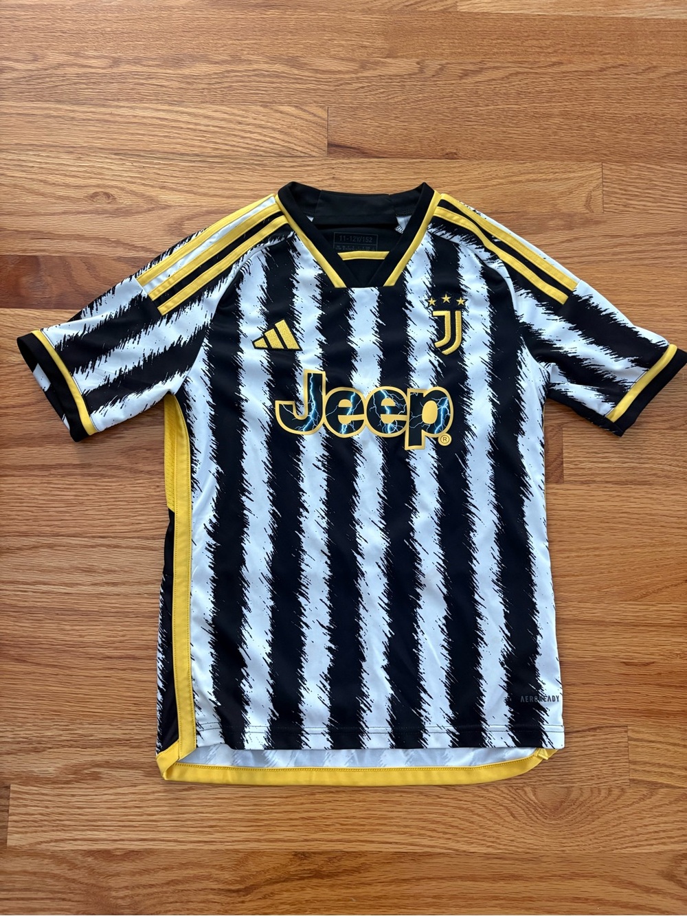 Adidas Black, White & Yellow Juventus Kids Soccer Jersey